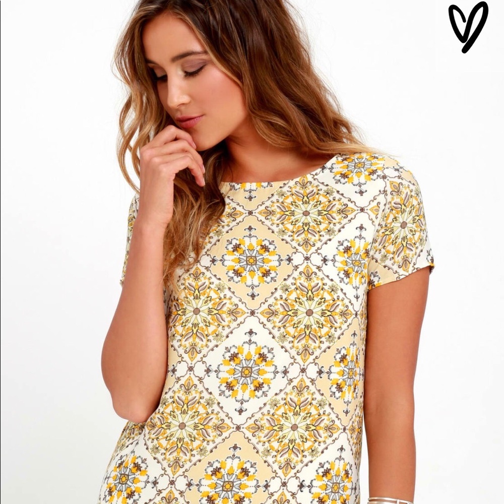 Lulus Yellow Pattern Dress